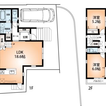 参考プラン図　建物価格　2015万円、建物面積　100.98m2(間取)