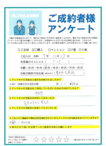 Ｓ・Ｔ様のアンケート