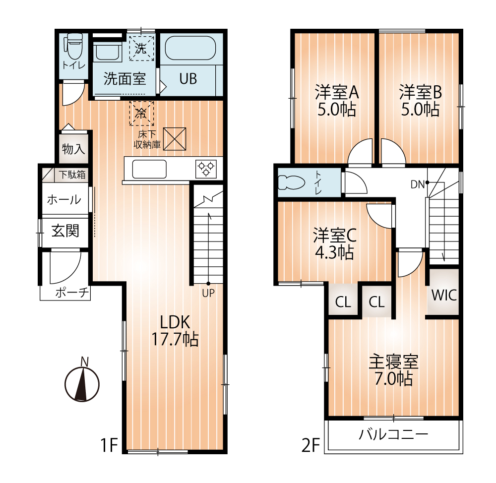 2号棟間取り(間取)