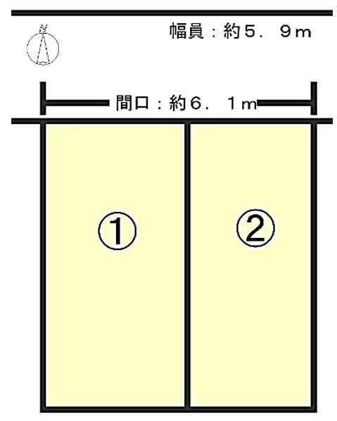 ①+②土地面積71.72m2  ①+②土地面積71.72m2
