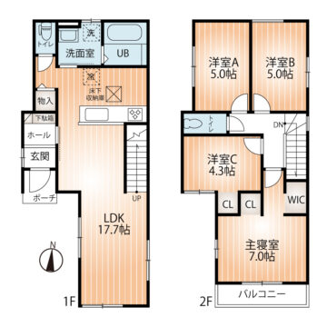 2号棟間取り(間取) 2号棟間取り(間取)
