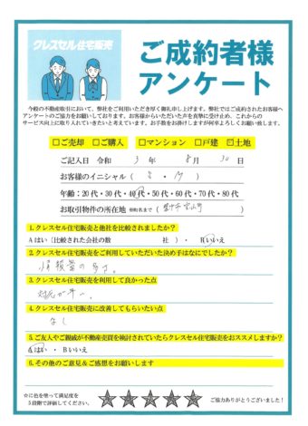 S・M様のアンケート