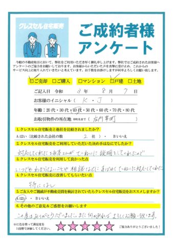 K・J様のアンケート