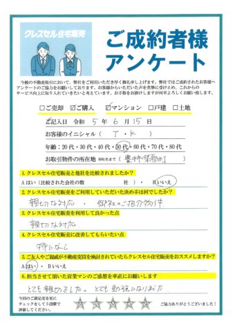 Ｔ・Ｋ様のアンケート